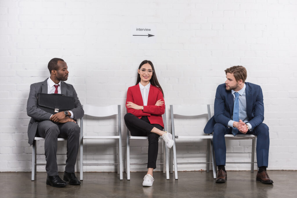 Job applicants looking at the stand-out candidate