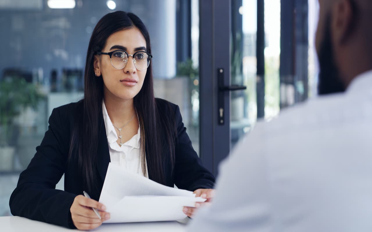 A hiring manager conducting a job interview